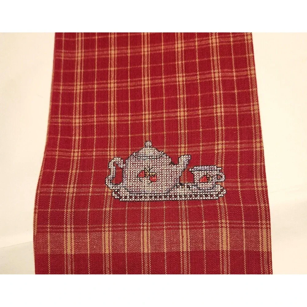 Lot of 10 Plaid Homespun 100% Cotton Towels Indo - U.S. Sales 26 L x 24 W